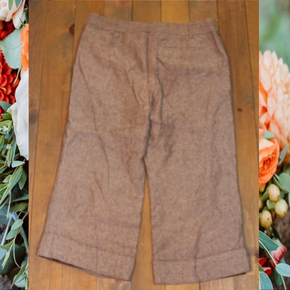 Ann Taylor Brown Tweed Wide Leg Lined Capri – Size 8 - Picture 3 of 3